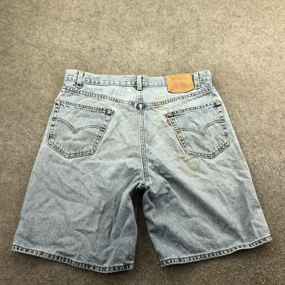 Levis 550 Shorts Mens 36 Blue Denim Bermuda Relaxed Fit 9 Inseam Casual Summer